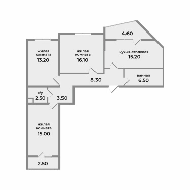 Трехкомнатная квартира 