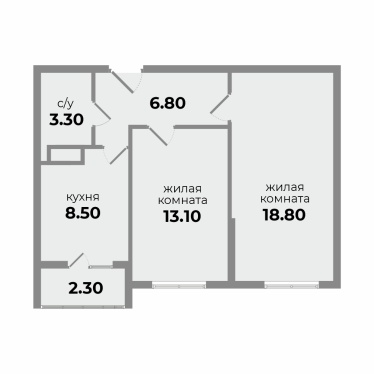 Двухкомнатная квартира на улице Прекрасной 
