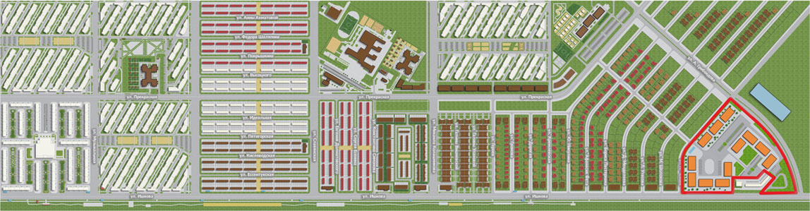 расположение Рыночный торговый комплекс на карте района