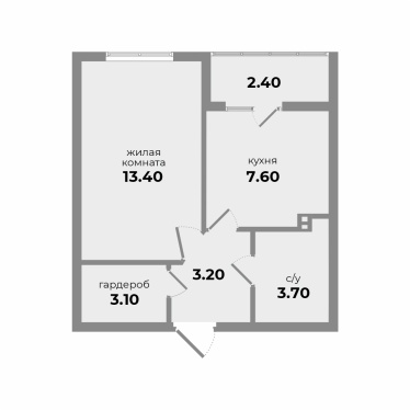 1 комн. кв. №115