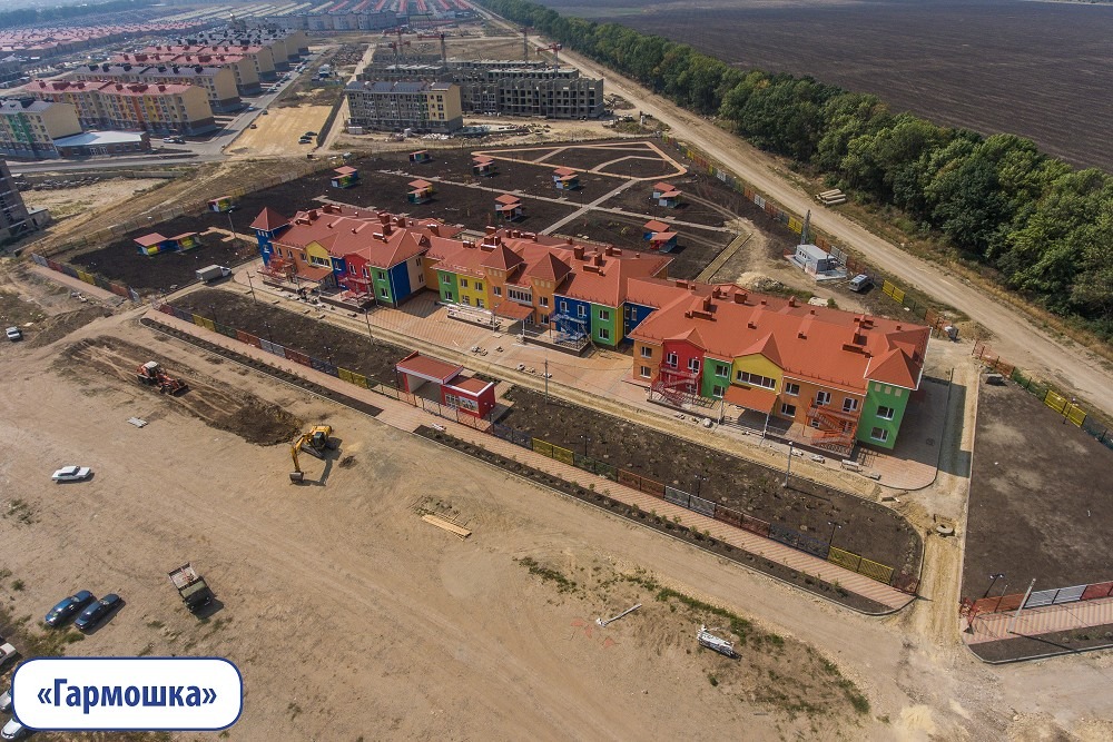Ход строительства детского сада "Гармошка" в ЖР Гармония за Август 2019
